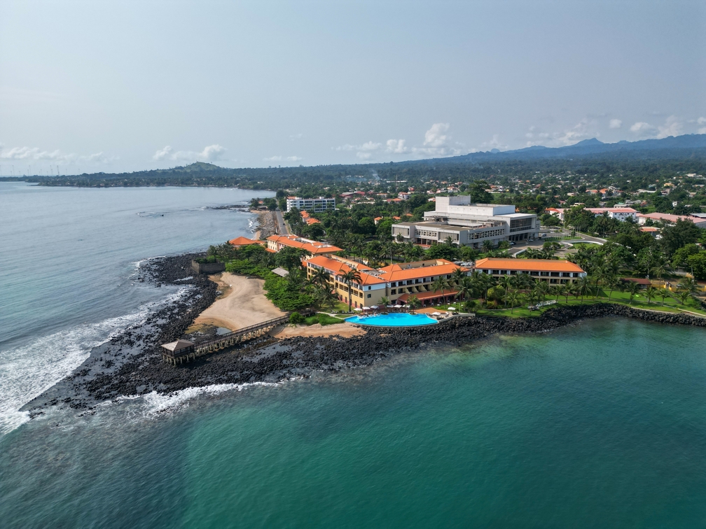 Aerial,View,From,The,Coast,Of,São,Tomé,,africa